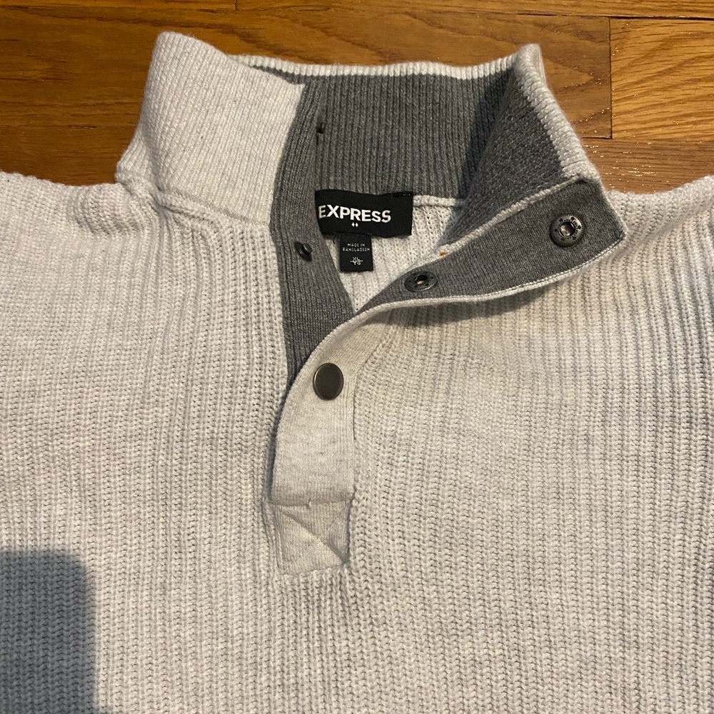Express Mens Turtle Neck Button Sweater